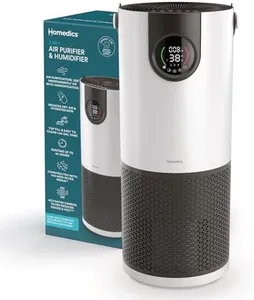 Homedics 2-in-1 Cool Mist Humidifier & Air Purifier – Humidifies & Purifies Air, Digital Air Quality Sensor, Auto Mode, Stylish Tower Design, Ideal for Medium-Large Rooms