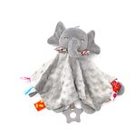 UNMOT Baby comforter Blanket,Cuddle Blanket,Baby Cuddly Toy with Crinkle Foil and Bell,soft comforter for newborn,baby boy & girl gift (Elephant)