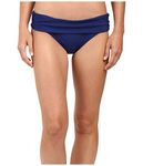 ATHENA Women's Lani Solid Banded Bikini Bottom, Navy, Small