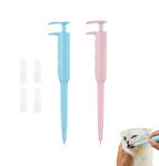 FILOEEX 2Pcs Cat Pill Popper, Multi Use Pet Pill Dispenser for Cats Dogs and Small Animals, Easy to Use Pet Medicine Feeding Tool, Refillable and Ergonomic Design, Pink and Blue