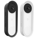 CaseBot Cover for Google Nest Doorbell (Wired, 2nd gen), [2-Pack] Weatherproof Protective Silicone Doorbell Case, Not Fits Google Nest Doorbell (Battery), Black+White