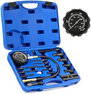 Orion Motor Tech Diesel Engine Compression Tester, 18pc Compression Tester Kit for Diesel Engines, Adjustable Diesel Pressure Tester Kit with Pressure Gauge Spark Glow Plug Injector Adapters