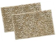 Villedomo Polyester Blend Bathmats | Machine Washable | Antiskid Bath Rectangular Mats | Water Soak Bath Mats (40 X 60 Cm 2 Piece, Beige)