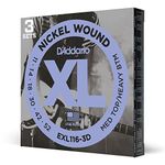 D'Addario Guitar Strings - XL Nickel Electric Guitar Strings - EXL116-3D - Perfect Intonation, Consistent Feel, Reliable Durability - For 6 String Guitars - 11-52 Medium Top/Heavy Bottom, 3-Pack