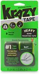 Krazy Double Sided Tape Heavy Duty, Strong Bond Mounting Tape with EZ Peel Liner, 1" x 2" Grey Adhesive Tape Strips, 2 Sided Wall Tape for Picture Hanging (Pack of 8 Pre-Cut Pieces)