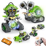 Opmind 5in1 STEM AI Robot Toys Building Set, 478Pcs APP & Remote Control Engineering Erector Blocks for Kids Age 6-8, Coding Interactive Educational Christmas Birthday Gift for 10-12 Year Boys & Girls