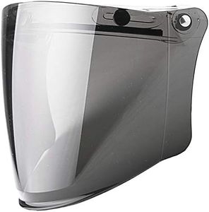 3-Snap Flip Up Full Shield Visor for Motorcycle Half Open Face Helmets (Light Smoke)