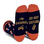 Funny Gamer Gaming Socks for Men Women Boys - Do Not Disturb Gaming Socks Fathers Day Novelty Gifts for Dad Husband Fun Socks -Game Lovers Valentines Crazy Gifts Stocking Fillers