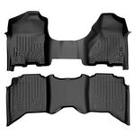 MAXLINER Car Mats Floor Mats 2 Row Liner Set Black for 2012-2018 Dodge Ram 150025003500 Crew Cab (4 Full Size Doors)