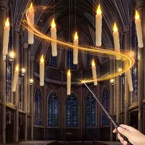 TCULIHWY Floating Candles with Wand, 12PCS Candles Floating Halloween Decorations Magic Hanging Candles Flameless Candles with Wand Remote, Battery Operated LED Floating Candle Halloween Theme Party