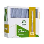 [300 Pack] Heavyweight Disposable Clear Knives - Engraved