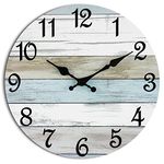 CHYLIN Wall Clock, Silent Non Ticking Battery Operated, Rustic Coastal Country Clock Decorative for Bathroom Kitchen Bedroom 8"