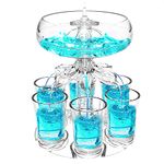 Drink Dispenser for Juice or Spirits with 6 Shot Glasses - Dispenser for Cider Whiskey Cocktail, Wine Dispensers for Parties and Festivals (2022 New)