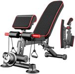 Adjustable Weight Bench,Utility Workout Bench Foldable Incline Decline Benches for Home Gym Full Body Workout,Load 600LBS