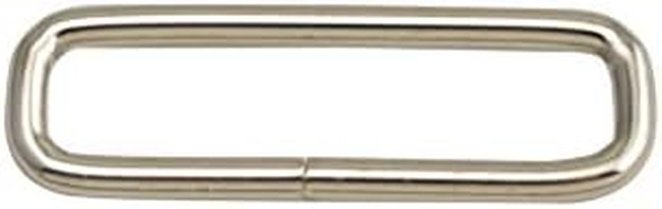 Wuuycoky 2"X0.4" Inner Length Silvery Rectangle Rings Flat Loop Ring No Welded for Strap Webbing Belts Buckle Pack of 10