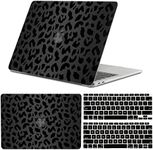 GABraden Compatible with MacBook Air 13 inch Case,2020 2019 2018 Release,(A2337 M1 A2179 A1932),with Touch ID and 2 Pack Keyboard Protectors,Laptop Plastic Hard Shell（Black Leopard Cheetah Pattern）