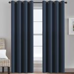 H.VERSAILTEX Ultra Thick and Soft Curtains Blackout for Bedroom Window Treatment Boys Girls Kids Bedroom Curtains Thermal Insulated Grommet Curtain Panels for Living Room - 52'W by 84'L, Navy, 1 Panel