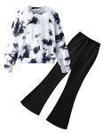 Arshiner Girl Clothing Sets Tie Dye Sweatsuit 2 Piece Outfits Pullover Top Pants with Pockets Girls Fall Winter Outfit 9-10Y