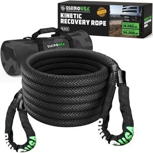 Rhino USA Kinetic Recovery Tow Rope (1.25" x30') Heavy Duty Offroad Snatch Strap for Diesel Truck, Tractor, Heavy Equipment - Ultimate Elastic Straps Towing Gear - Guaranteed for Life!