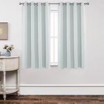 Joydeco Blackout Curtains 63 Inch Length 2 Panels Set, Thermal Insulated Long Curtains& Drapes 2 Burg, Room Darkening Grommet Curtains for Living Room Bedroom Window (W52 x L63 Inch, Greyish White)