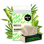 Beco Bamboo Super Soft Facial Tissue 100 Pulls (Pack of 12), 1200 Pulls 2 ply 100% Natural and Ecofriendly