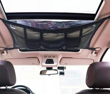 Cwokarb Car Ceiling Cargo Net Pocket, 31"x20" Double-Layer Mesh Car Roof Storage Organizer Strengthen Load-Bearing and Reduce Sagging Cargo Net Truck SUV Long Road Trip Camping Interior Accessories