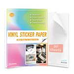 Waterproof Printable Matte Vinyl Stickers Paper for Inkjet Printer- 50 Matte Sticker Paper White Decal Cricut Sheets A4 - Holds Ink Beautifully & Dries Quickly