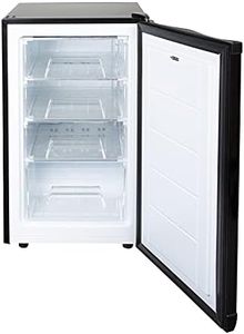 SIA UCF50BL Freestanding Under Counter Freezer, 77L Capacity, 4* Freezer Rating, E Rated, 50cm Wide, Reversible Door, Black, 2 Years Parts & Labour Guarantee