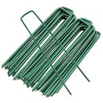 50 Pcs Garden Stakes 6 Inch Landscape Staples Securing Pegs Cover Irrigation Tubing Invisible Dog Fence Lawn for Sturdy Rust Resistant Gardening Supplies Weed Barrier Fabric Soaker Hose Ground Spikes