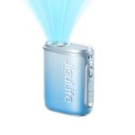 JISULIFE Portable Neck Fan Life5, 100 Speed 40000RPM Cooling, Mini Personal Handheld Wearable Waist Fan, 16H 4500mAh Battery with LED Display, Ultra-Lightweight in Outdoor, Travel, Jobsite Gifts- Blue