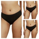 Ella LDN Women's Anti Bacterial High Coverage Hipster Panty - Micro Modal 3X Softer Than Cotton, Anti Chaffing Brief with Moisture Wicking Bamboo Gusset(Black, Black, Black - M | Pack of 3)