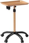 VEVOR Salon Tray Cart, 30"-43" Height Adjustable Rolling Salon Tray, Cold-rolled Plate Tattoo Tray with 5 Wheels (2 Lockable) for SPA Barber Clinic, Gold & Black