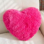 MOOWOO Fluffy Faux Fur Heart Throw 