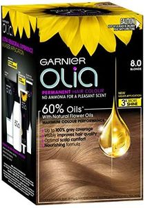 Garnier Olia Permanent Hair Colour - 8.0 Blonde (Ammonia Free, Oil Based)