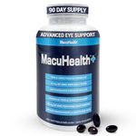 Macuhealth Plus+ Eye Vitamins Supplement for Adults - 90 Day Supply with Lutein, Zeaxanthin, and Meso-Zeaxanthin - Unflavored