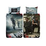 The Walking Dead New World Single Duvet Cover - Rick Grimes Daryl Dixon Design - Reversible Two Sided Bedding Duvet Cover With Matching Pillow Case