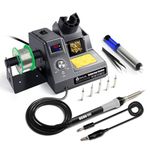 TOAUTO DS90 Soldering Station-°F & ℃ Dual Digital Display Soldering Iron Station Kit,90W Soldering Iron,302°F 842°F Temperature, Anti-Static Design & Grounding Wire, Auto Standby & Sleep,5 Solder Tips