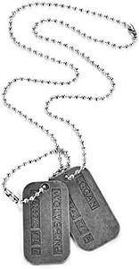 DAYSTART Two Double Sided Wolverine Name Dog Tags on 20 Inch Chain for Wolverine Lover Costume Cosplay Accessory