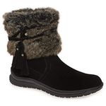 Minnetonka Womens Everett Suede Winter Boots Black 8 Medium (B,M)