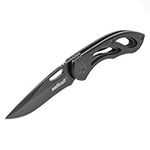 Wolfcraft Leisure Knife with Folding Blade I 4288000 I Versatile leisure knife for hobby and camping, black