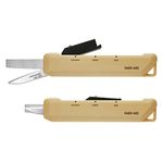 KOKUYO 2-Way Portable Scissors, HAKO-AKE Compact Pocket Size Travel Scissors, Carbon Stainless Steel Blade All Purpose Craft Scissor Box Cutter for Office, Travel and Home. Sand Beige (Hasa-420LS)