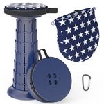 ALEVMOOM Portable Telescopic Stool Collapsible Stool with Cushion Retractable Folding Stool Lightweight Seat with 448lbs Load Capacity for Camping,Hiking,Fishing,Queue