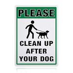 GLOBLELAND Please Clean Up After Your Dog Sign, 10x14 inches 40 Mil Aluminum No Dog Poop Lawn Signs for Outdoor Use, Reflective UV Protected, Waterproof and Fade