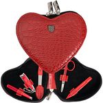 3 Swords Germany - brand quality 5 piece manicure pedicure kit set for KIDS - CHILDREN - TODDLERS with special scissors (round tip) fashion leather case in gift box, Made by 3 Swords (004079)