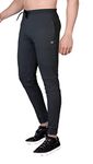 Big Button Men's Slim Fit Polyester Blend Joggers (1299_Dark Grey_XL)