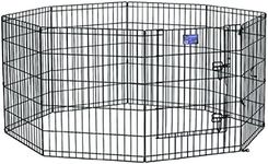 Midwest Foldable Metal Exercise Pen/Pet Playpen, Black w/Door 24" W x 42" H