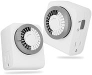 BN-LINK Timer Outlet with 2 Grounded Outlets, Timers for Electrical Outlets Indoor, 24-Hour Mechanical Programmable 3-Prong Plug in Wall Timer Plugs for Lamps, Holiday Lights, Fan, 15A/1875W, 2 Pack