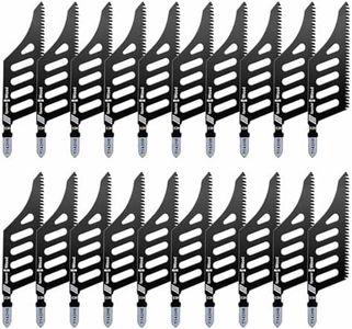 T142HB T Shank Jigsaw Blades 20 Pack, Extra Wide High Carbon Steel Jig Saw Blades for Wood, Straight Cut and Flush Cut Wood Cutting Blades for Plywood, Particle Board, Plastic and Trim