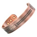 Willis Judd Philippians 4:13 Prayer for Strength Men's Pure Copper Magnetic Therapy Bracelet Bangle