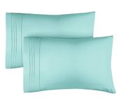 King Pillow Cases Set of 2 - Extra Soft, Hotel Quality Pillowcase Covers - Comfy & Cooling - Pack of 2 Pillow Cases - Machine Washable Pillow Protectors - 2 Piece - King Size Spa Blue Pillow Covers